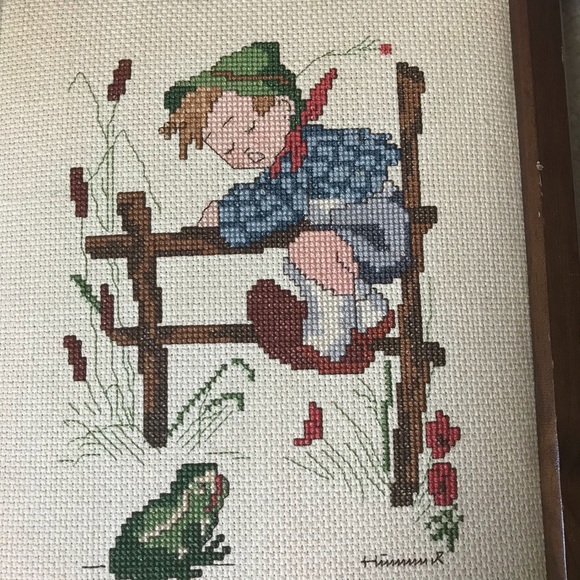 HUMMEL SPRING FROG 🐸 CROSS STITCH HANDMADE💚EUC - Picture 14 of 16